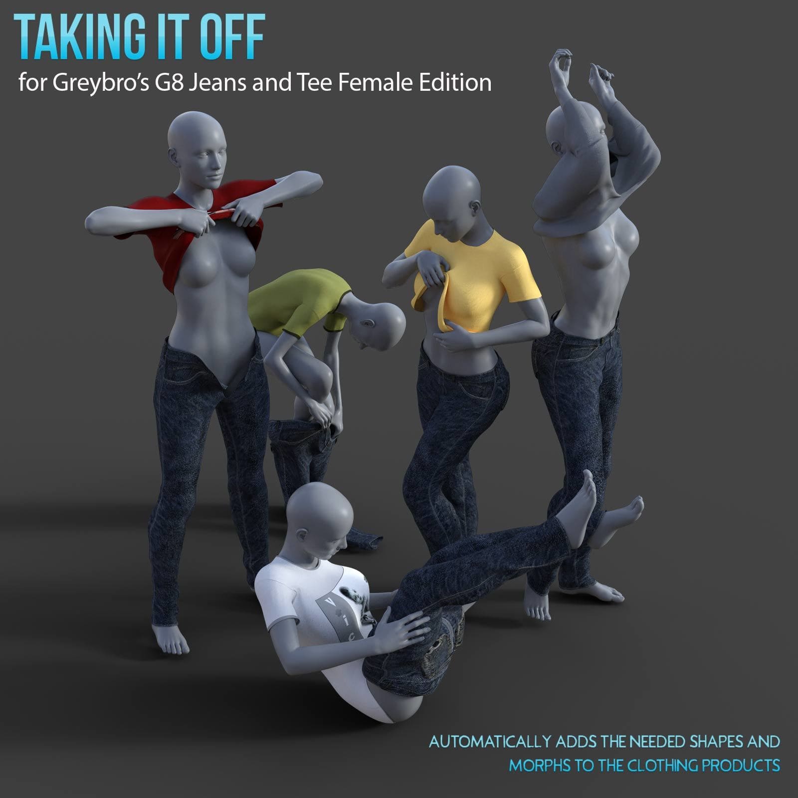 Taking It Off For Greybro’s G8 Jeans and Tee Female Edition_DAZ3D下载站