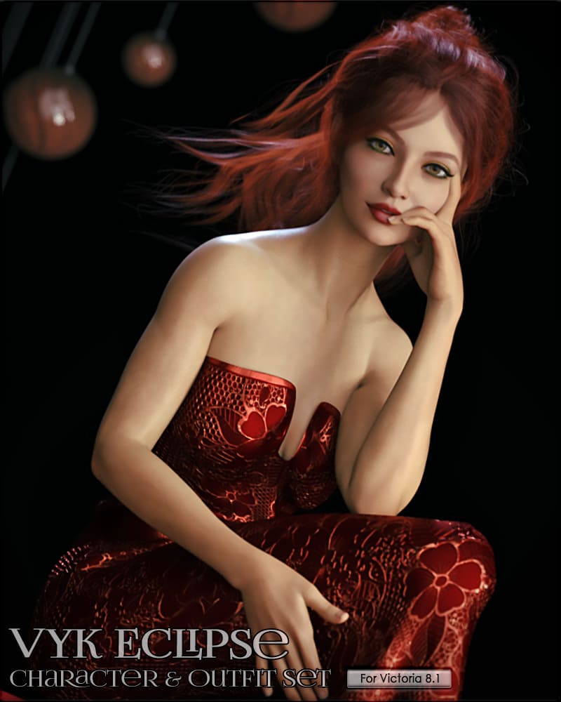 VYK Eclipse Character and Outfit Set for Victoria 8.1_DAZ3D下载站