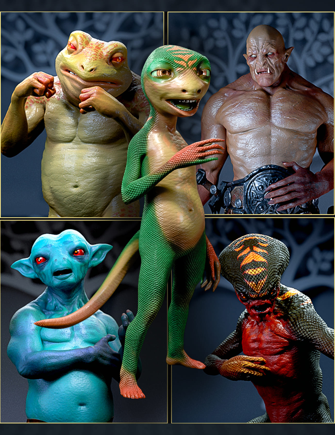 Alternate Textures for Oso Newt and Genesis 8.1 Males_DAZ3DDL