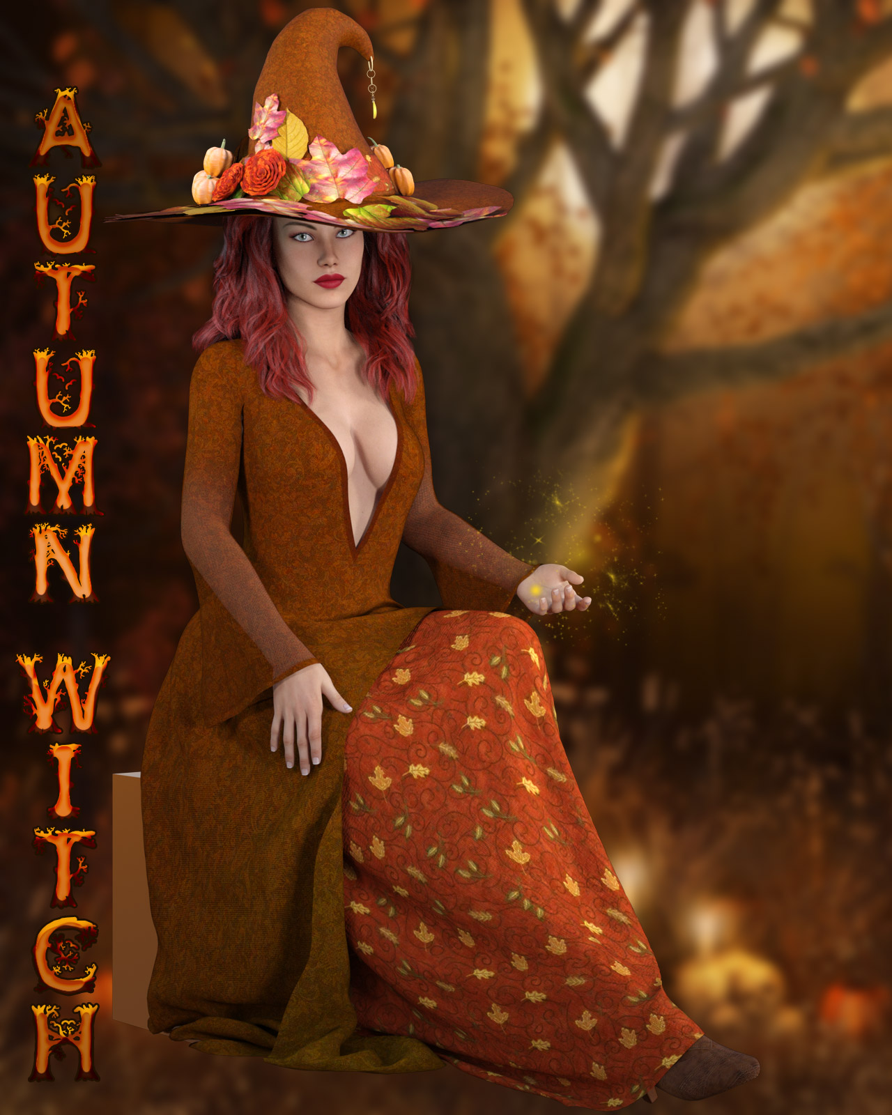 dforce – Autumn Witch Genesis 8_DAZ3D下载站