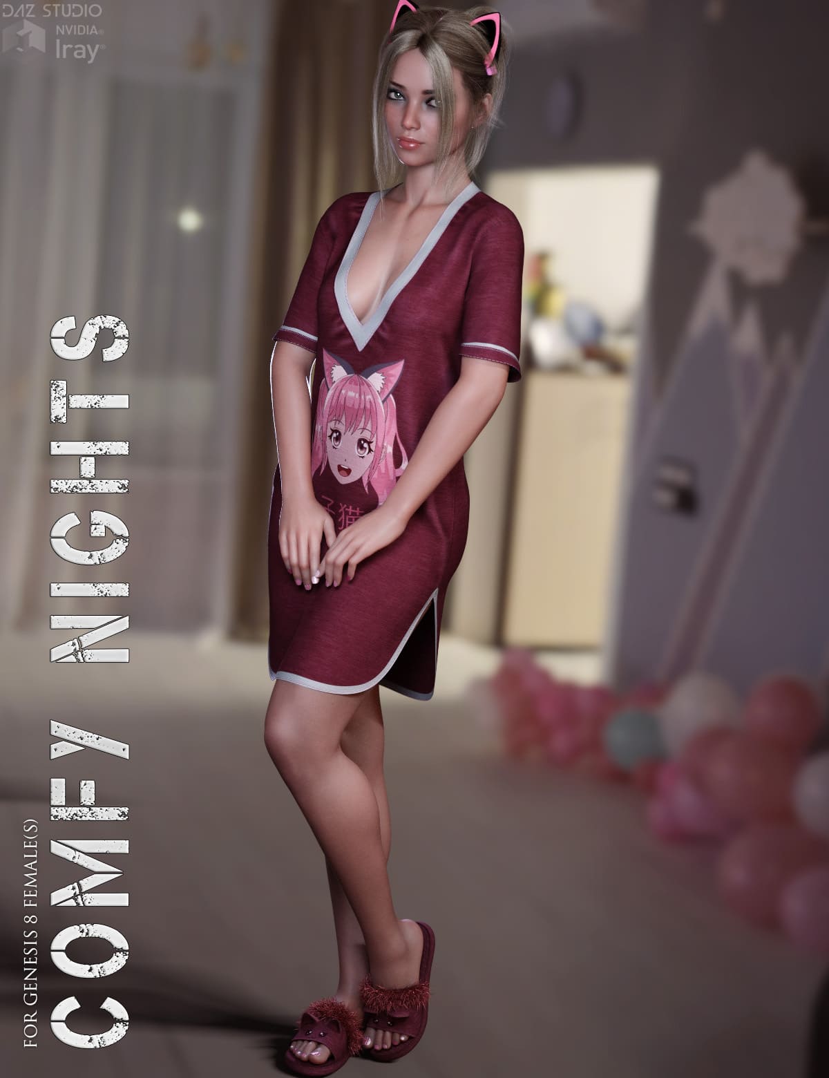 dForce Comfy Nights for Genesis 8 Females_DAZ3D下载站