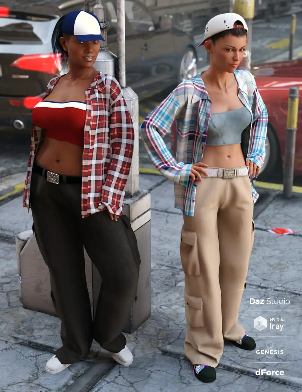 dForce Hip Hop Street Style Outfit Textures_DAZ3DDL