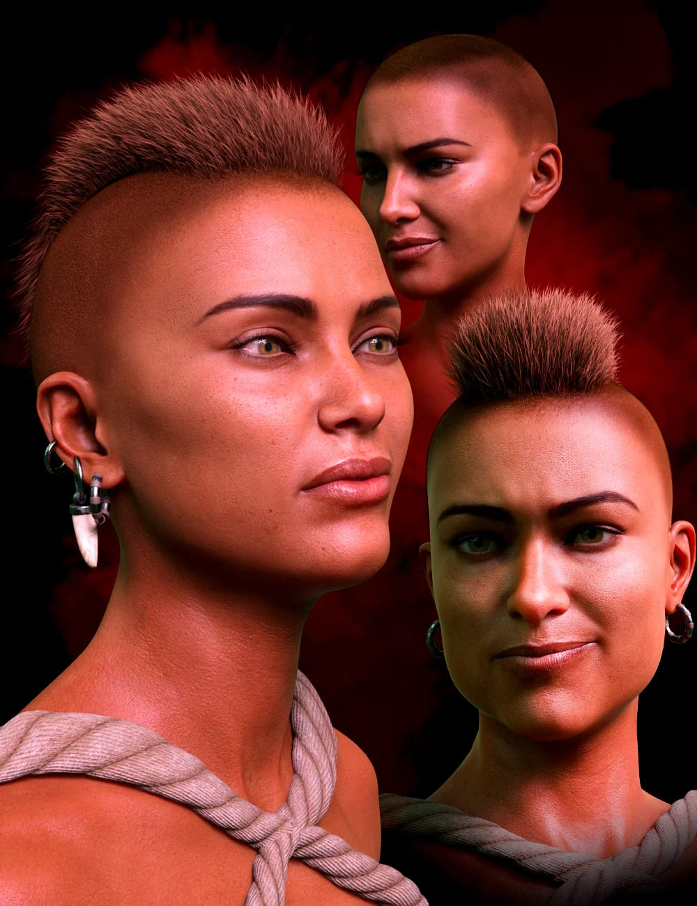 M3DVTO Crest Hair and Earrings for Genesis 8 and 8.1 Females_DAZ3DDL