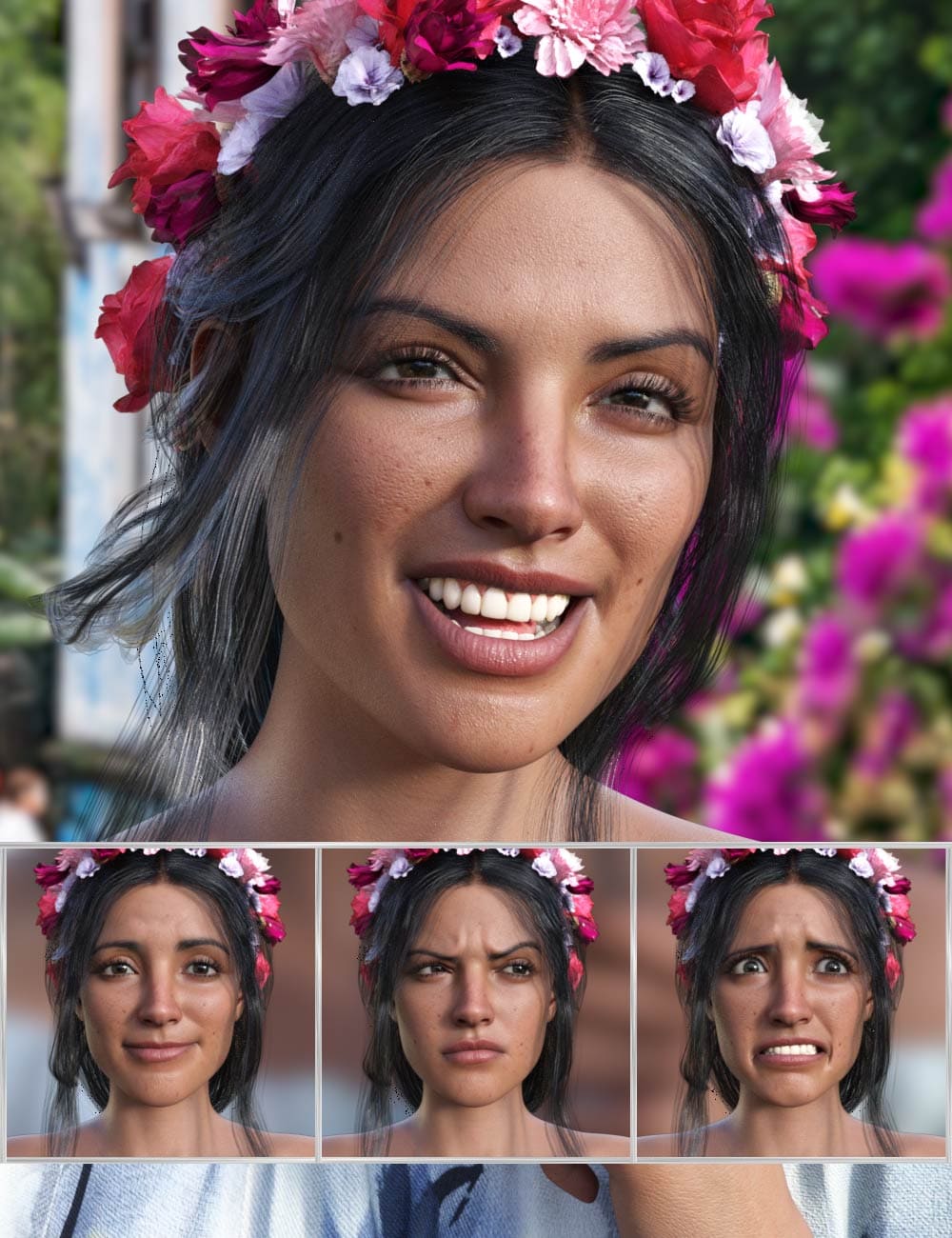 Mexican Girl Expressions for Genesis 8.1 Female and Rosa Maria 8.1_DAZ3DDL