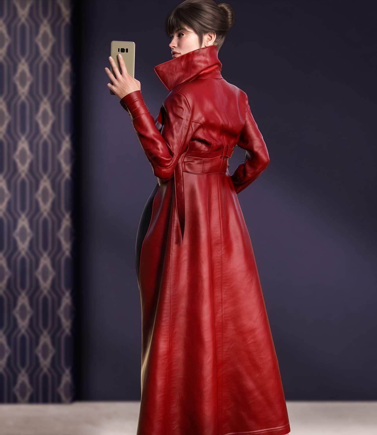 Trench Coat dforce outfit for Genesis 8 & 8.1 Females_DAZ3D下载站