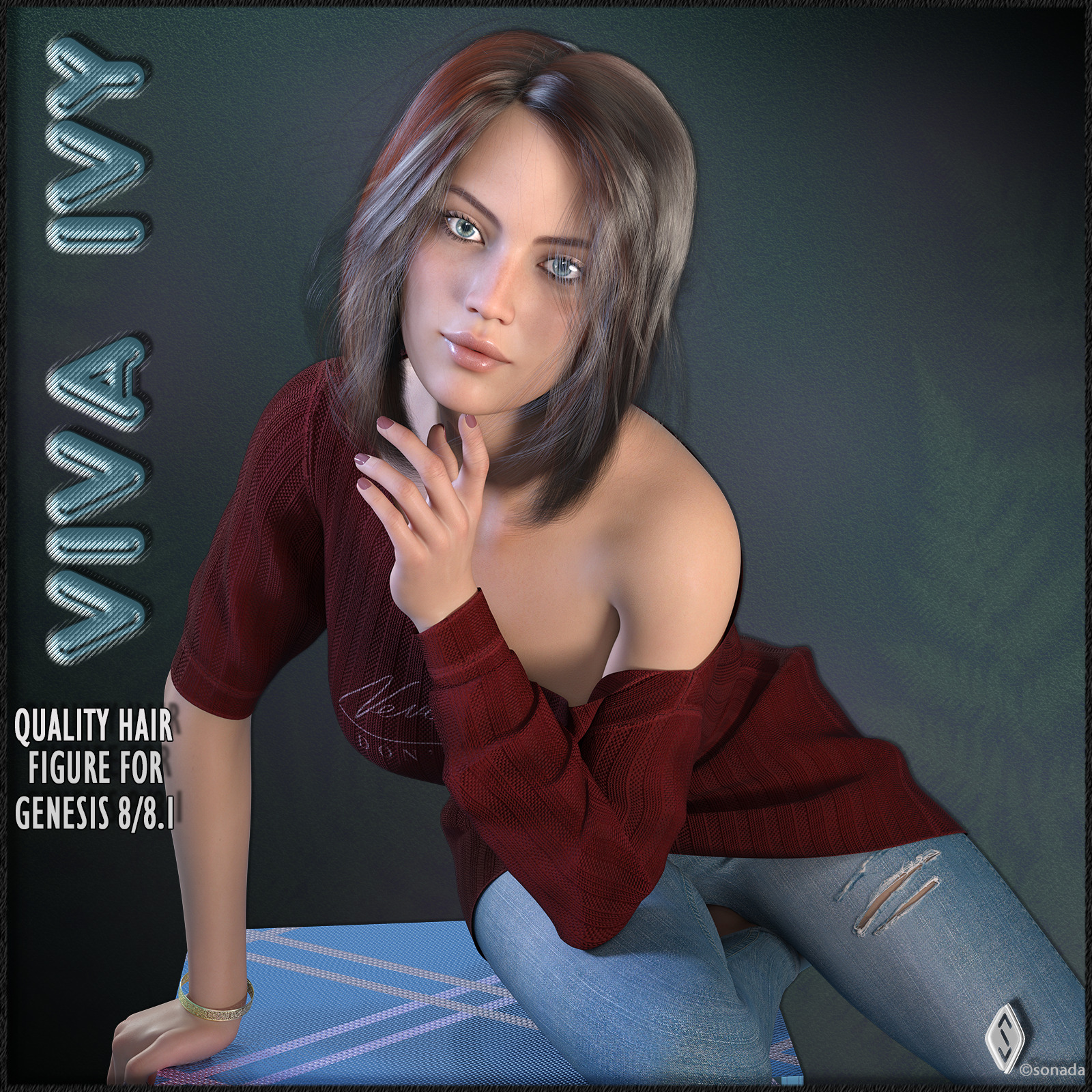 Viva Ivy Hair for Genesis 8 and 8.1_DAZ3D下载站