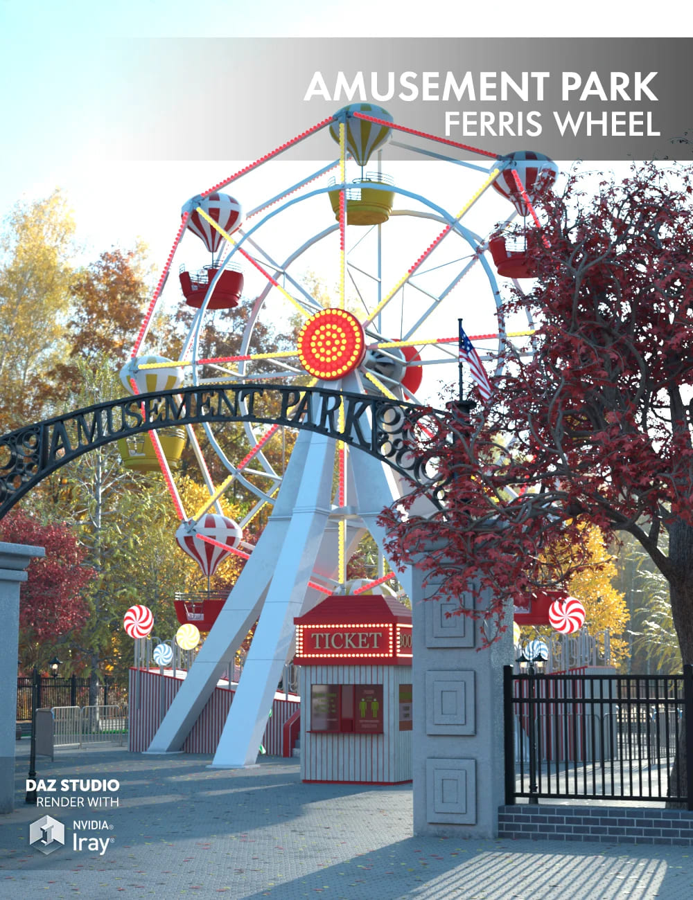 Amusement Park – Ferris Wheel_DAZ3D下载站