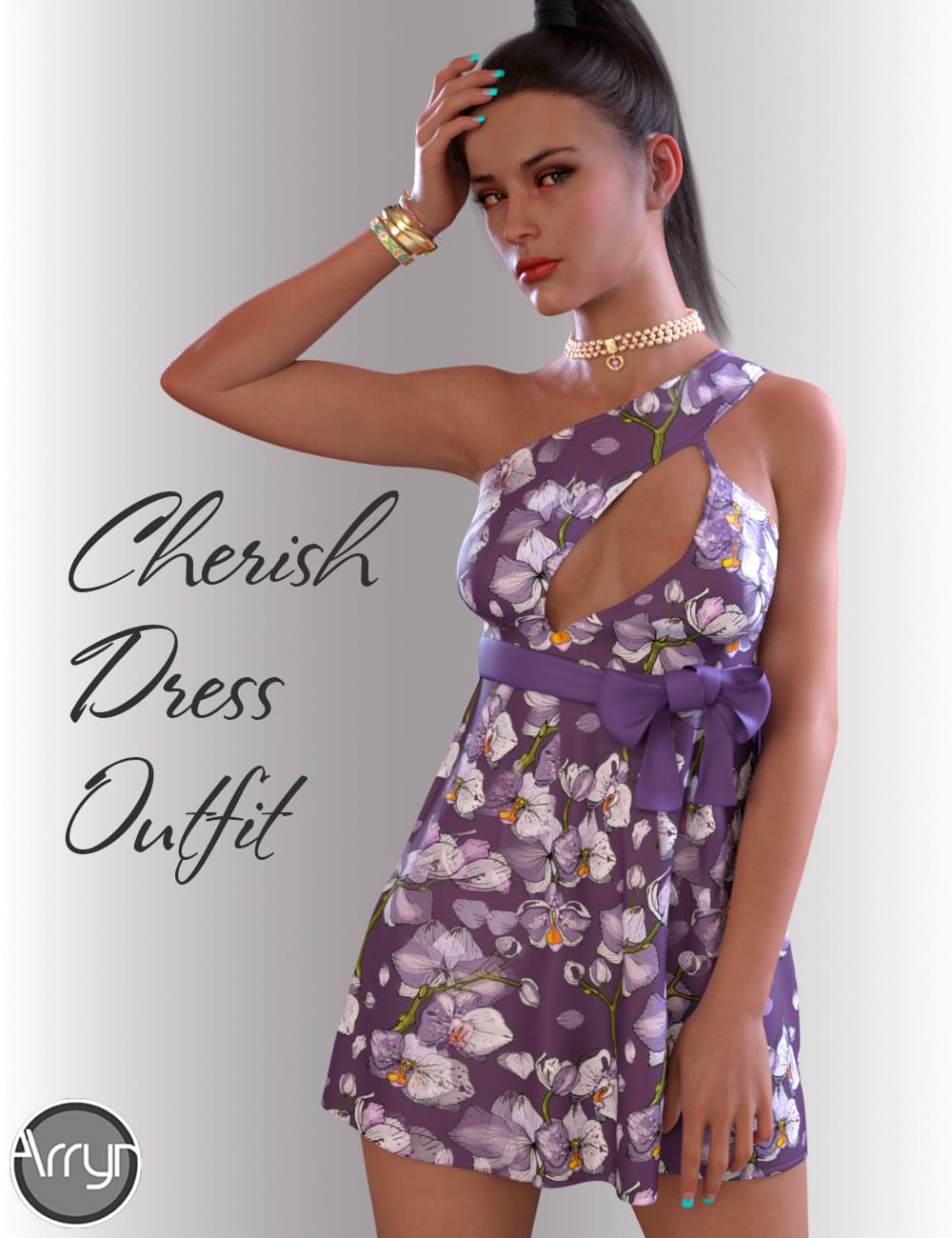 dForce Cherish Candy Dress for Genesis 8 Female(s)_DAZ3D下载站