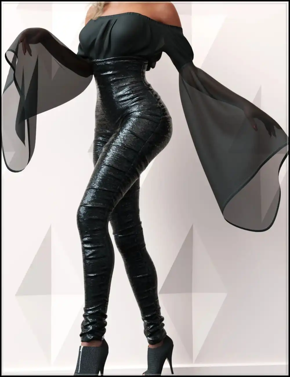 dForce Fancy Pants Outfit Bundle for Genesis 8 and 8.1 Females_DAZ3D下载站
