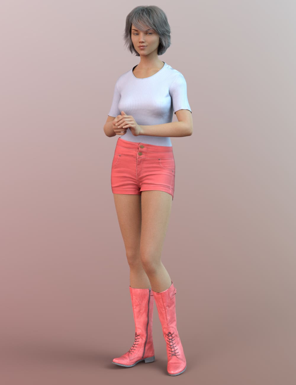 Tall Lace Boots for Genesis 8 Female_DAZ3D下载站