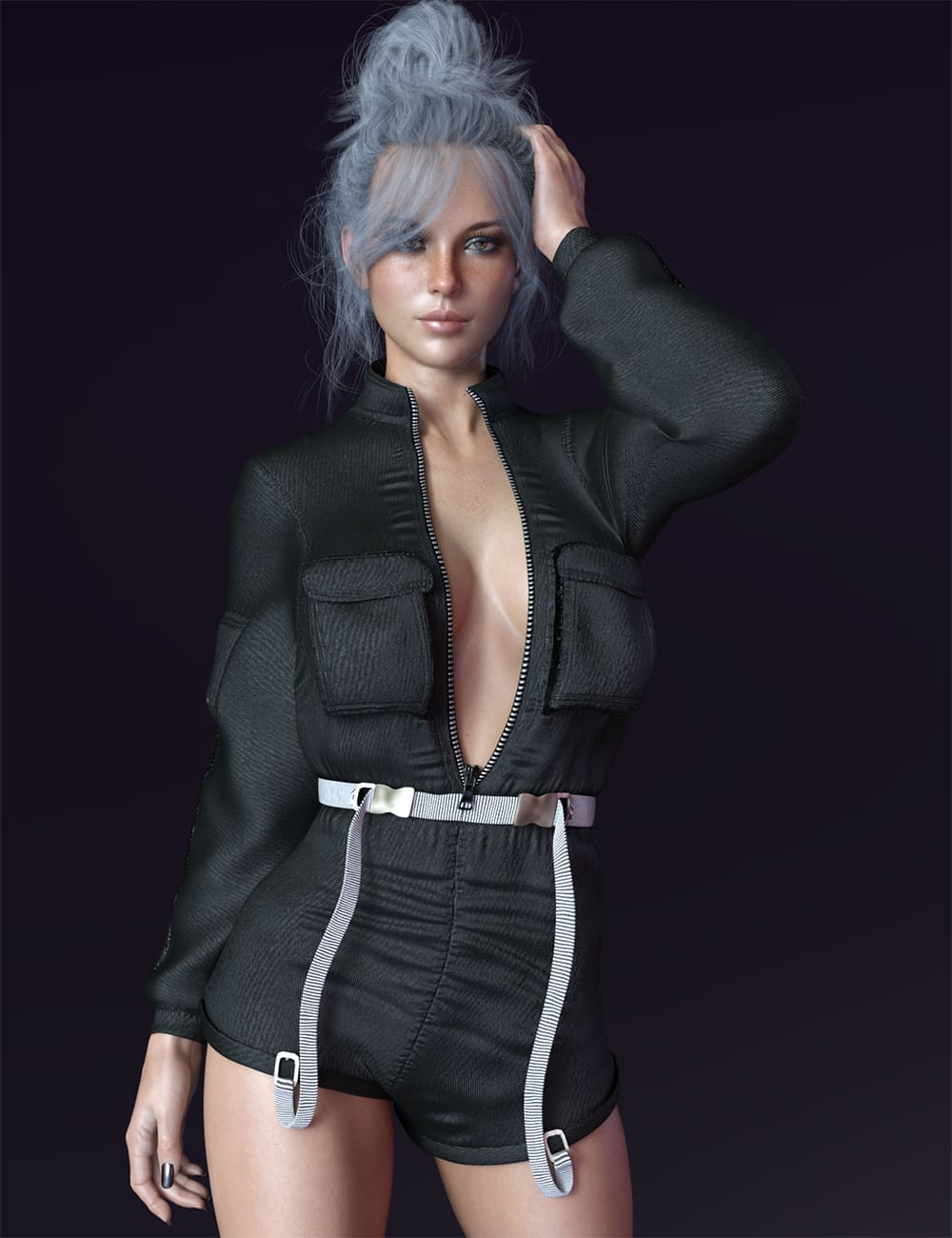 X-Fashion dForce All In One Bodysuit for Genesis 8 and 8.1 Females_DAZ3D下载站