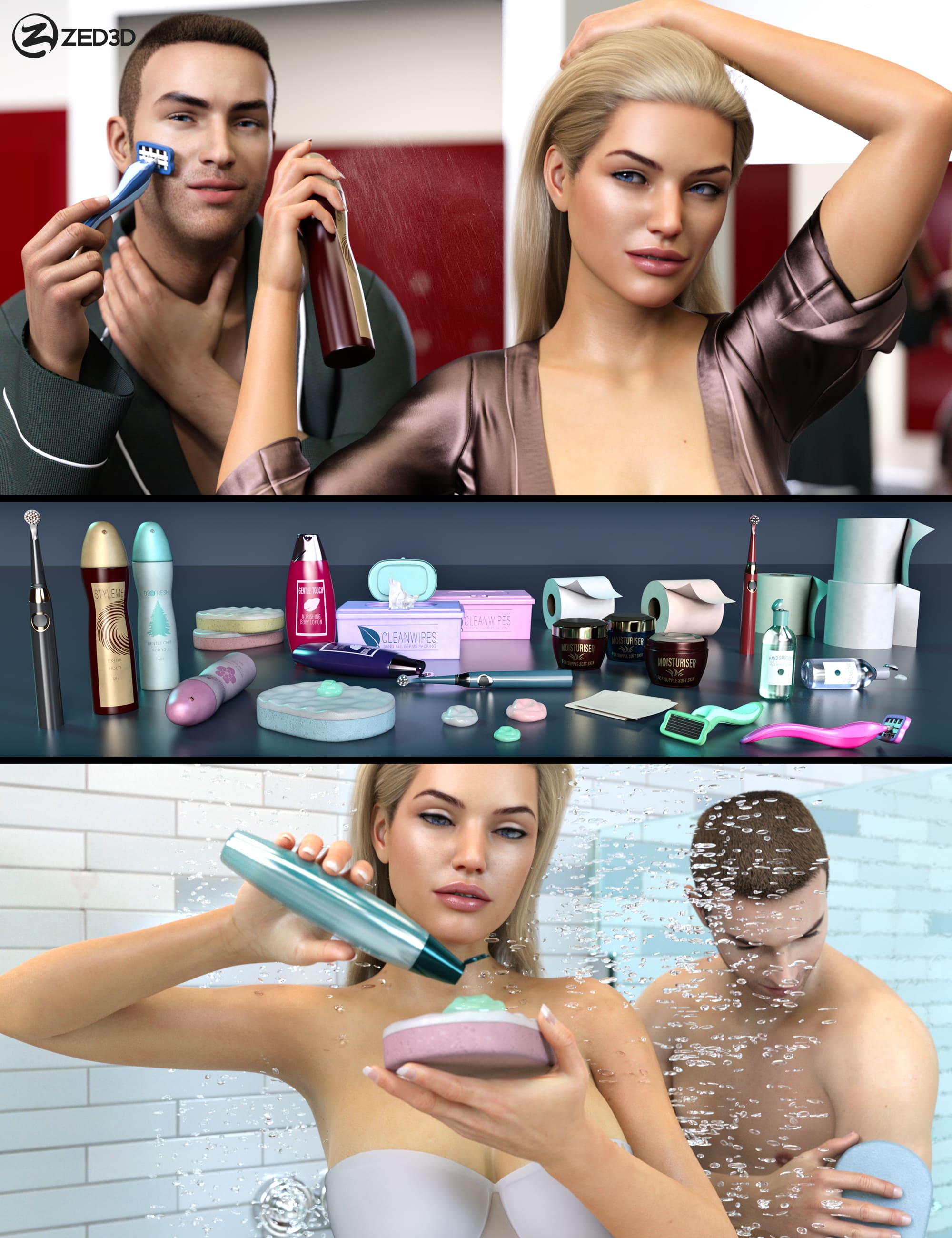 Z Personal Hygiene Props and Poses for Genesis 8 and 8.1_DAZ3D下载站