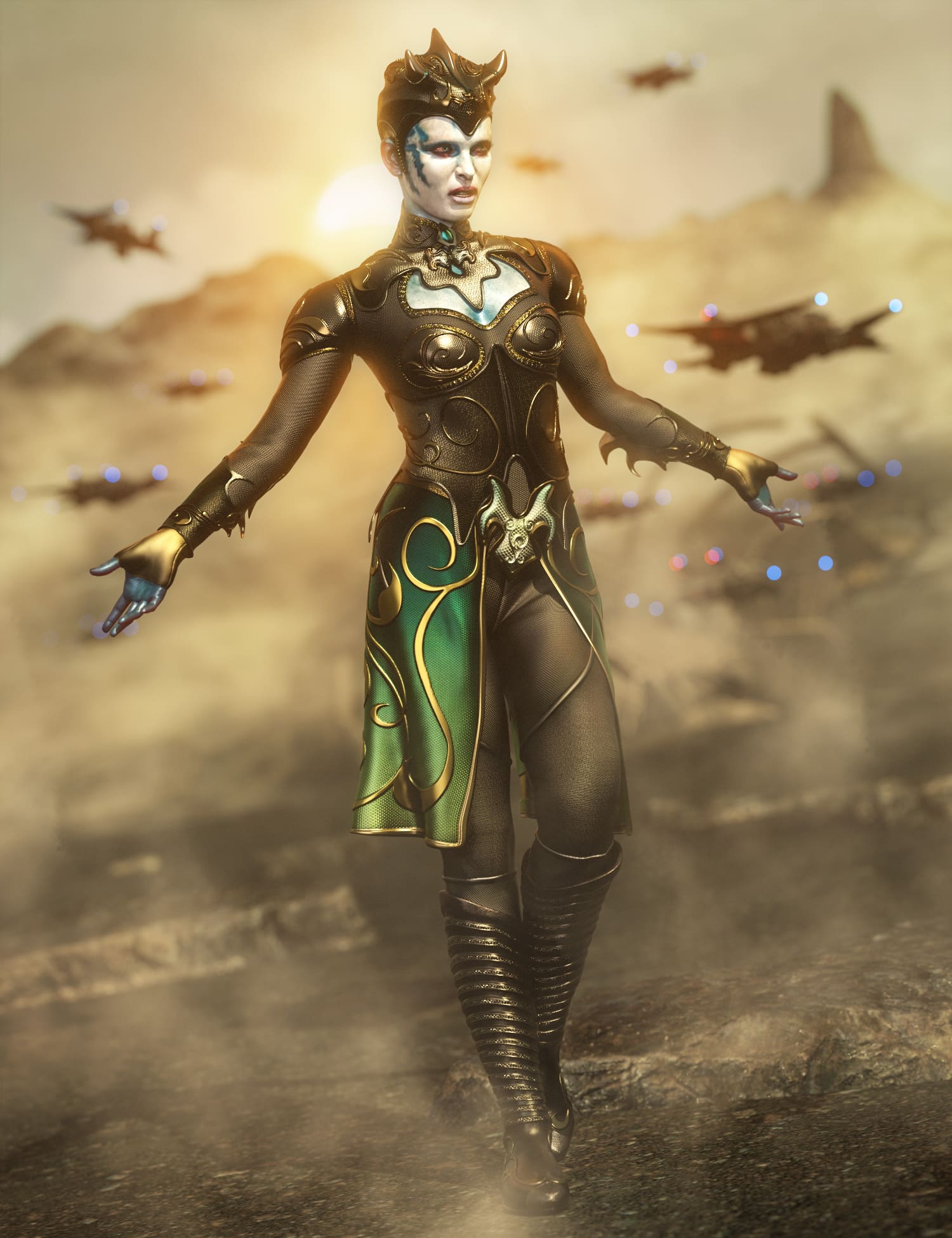 Alien Sentinel Outfit for Genesis 8 Females_DAZ3D下载站