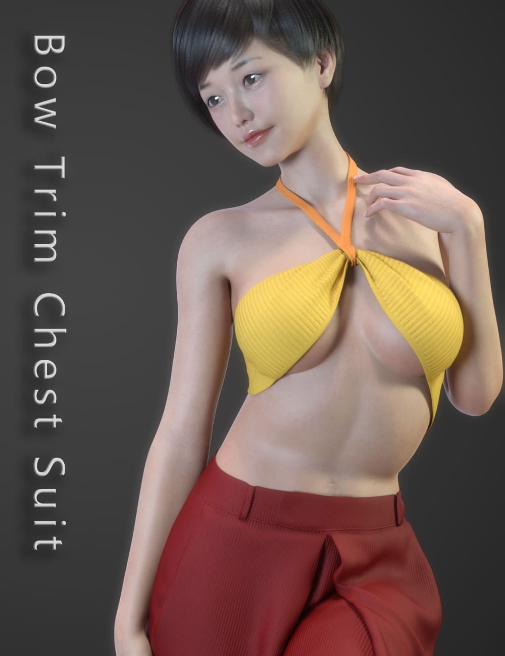 Bow Trim Chest Suit_DAZ3D下载站
