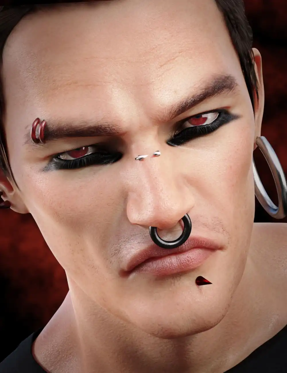 Devilish Piercing for Genesis 8 and 8.1 Males_DAZ3D下载站