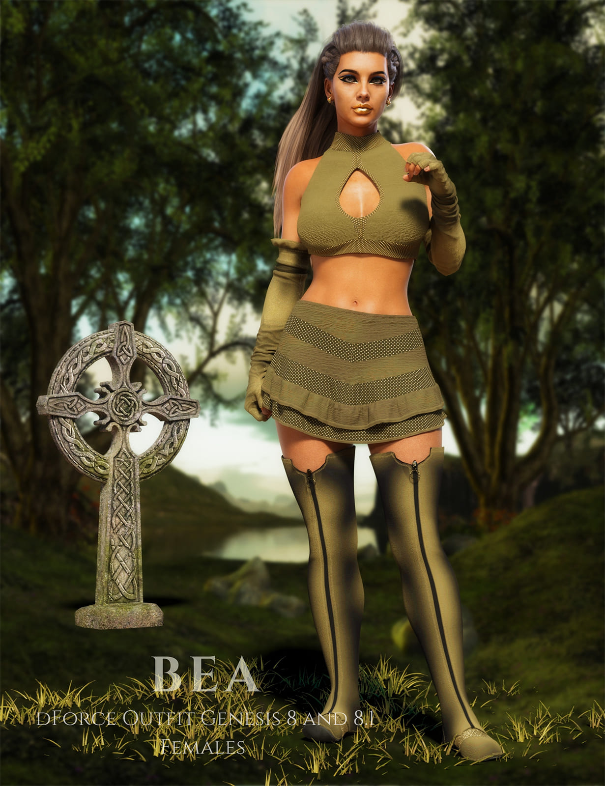 dForce Bea Outfit for Genesis 8 & 8.1 Females_DAZ3D下载站