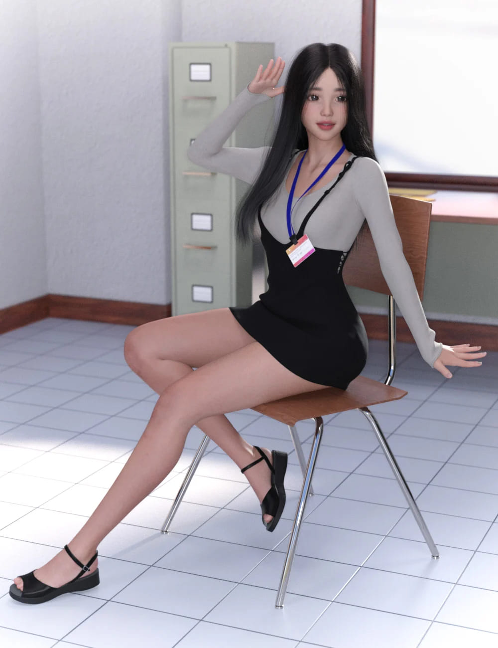 dForce Office Idle Clothing for Genesis 8 and 8.1 Females_DAZ3DDL