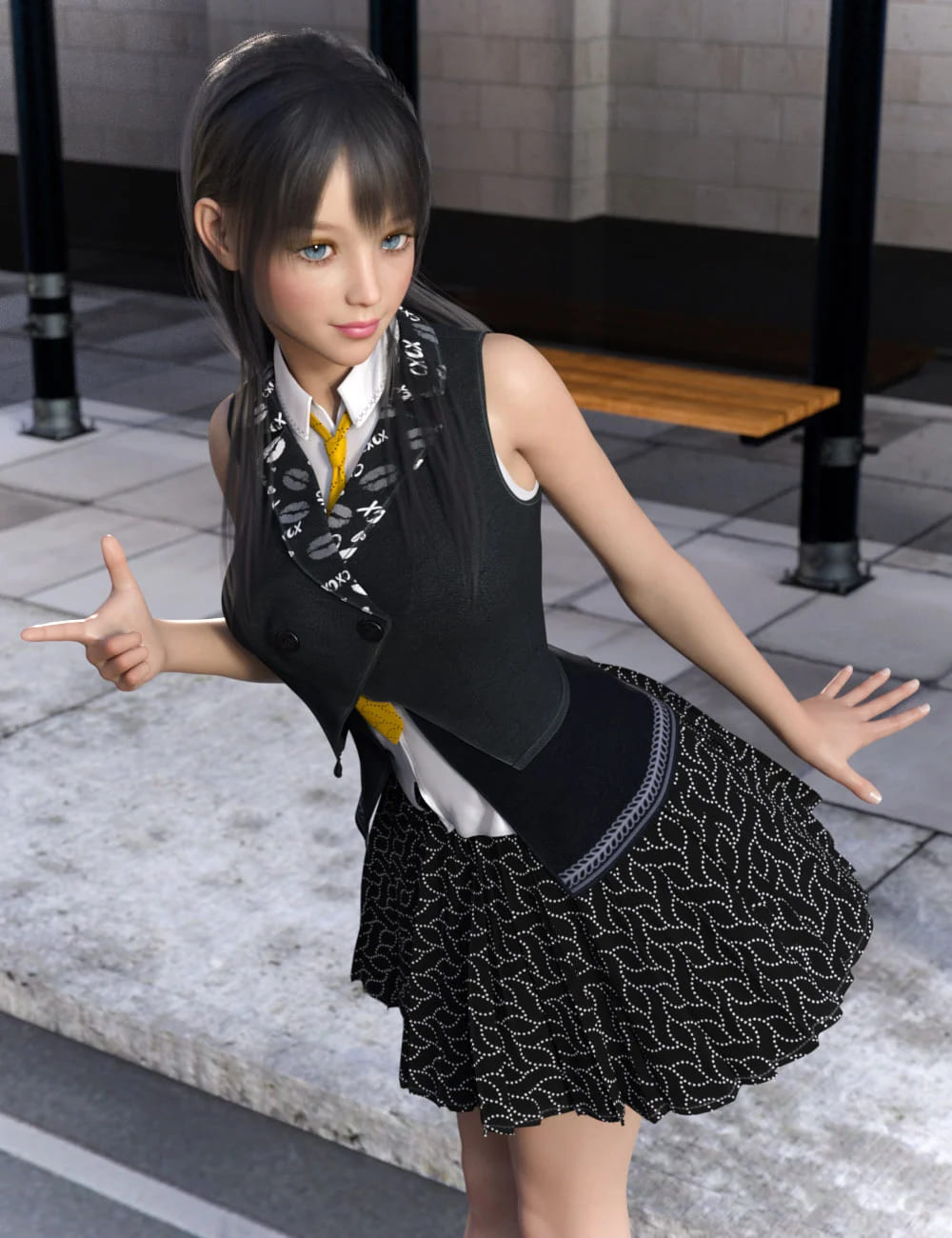 dForce Yuna Style Outfit for Genesis 8 Females_DAZ3DDL