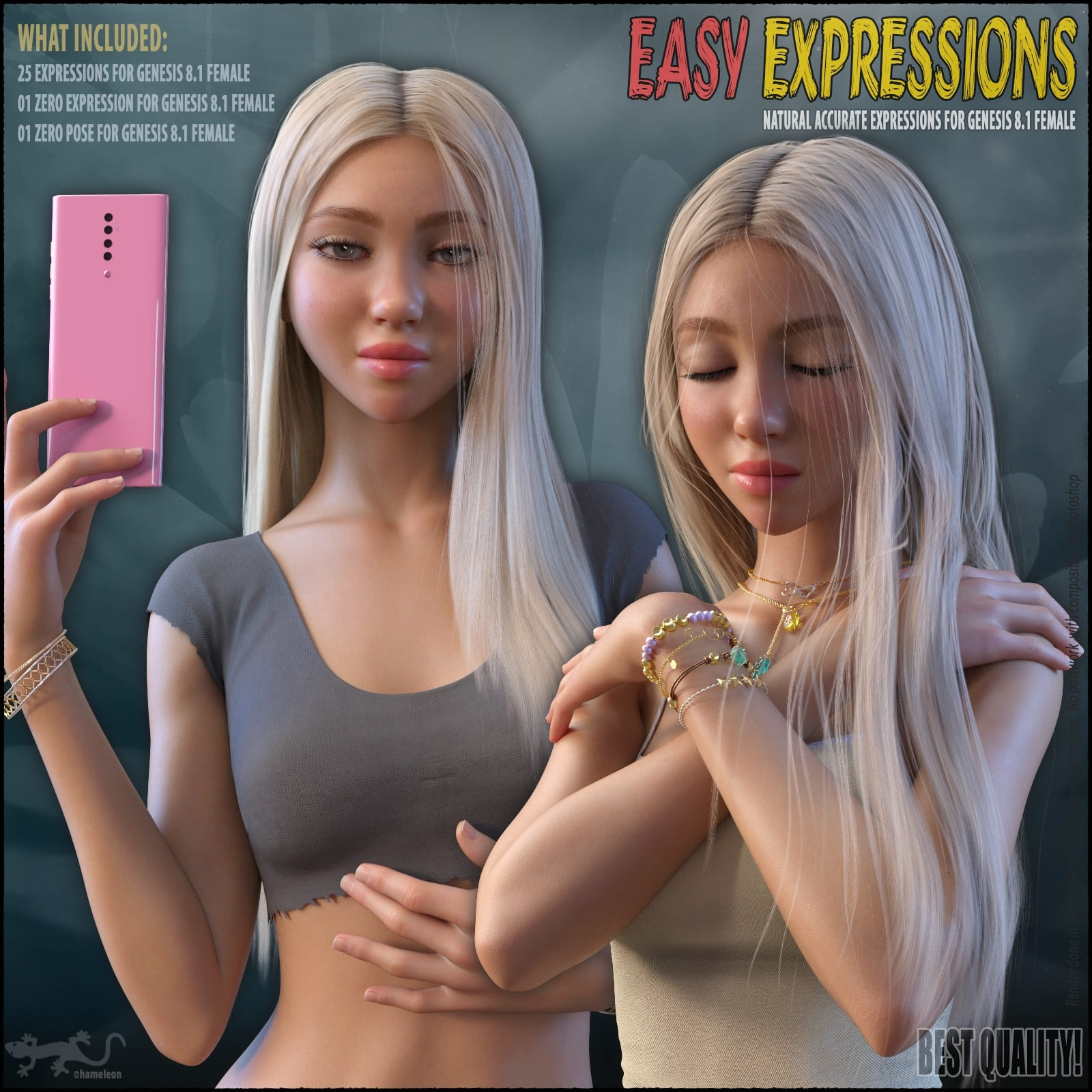 Easy Expressions for Genesis 8.1 Female_DAZ3DDL