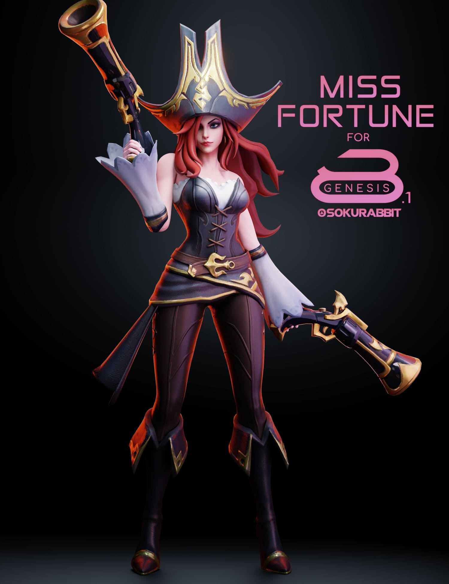 Miss Fortune For Genesis 8 and 8.1 Female_DAZ3D下载站