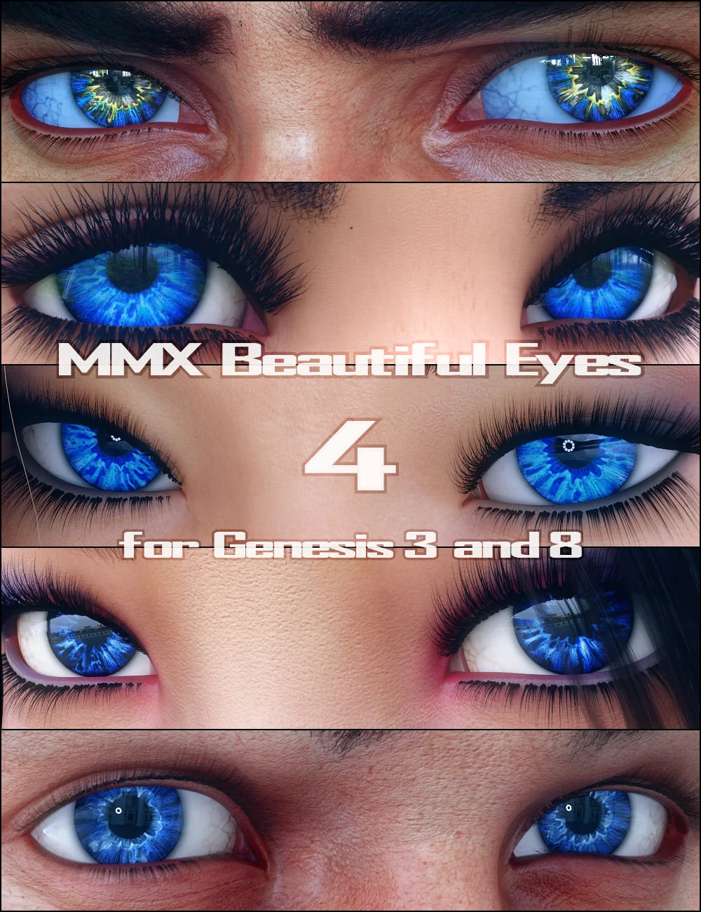 MMX Beautiful Eyes 4 for Genesis 3, 8, and 8.1_DAZ3D下载站