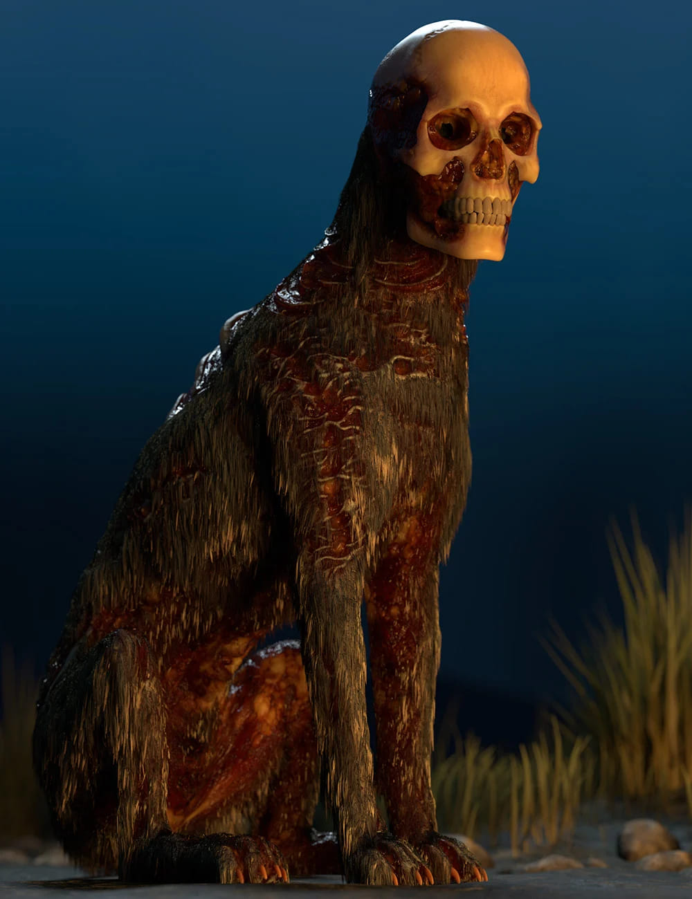 Skull Hound HD for Daz Dog 8_DAZ3D下载站