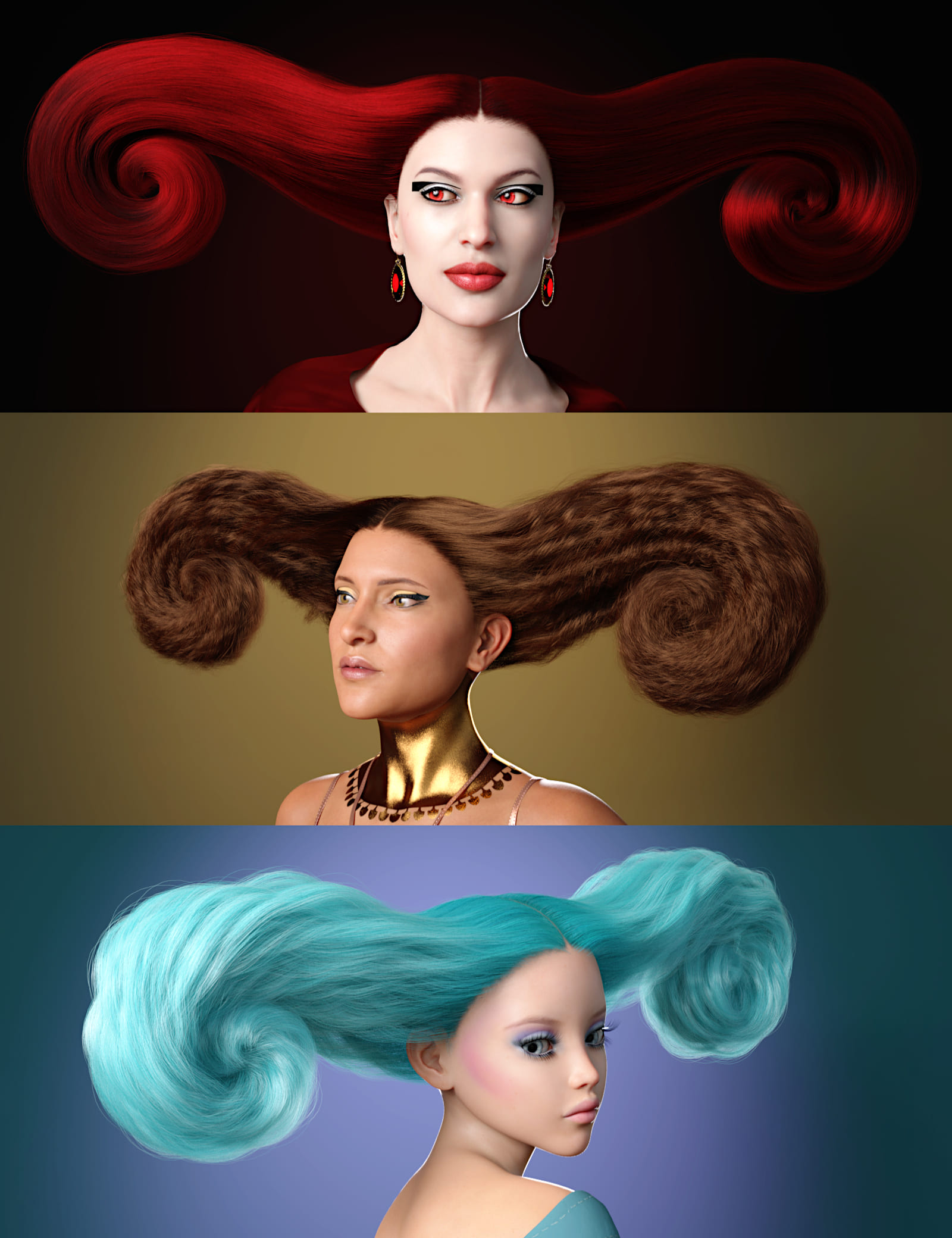 Tauriella Hair for Genesis 8 and 8.1 Females_DAZ3D下载站