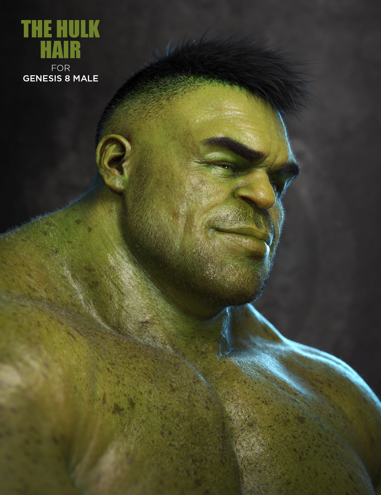 The Hulk Hair For Genesis 8 Male_DAZ3D下载站