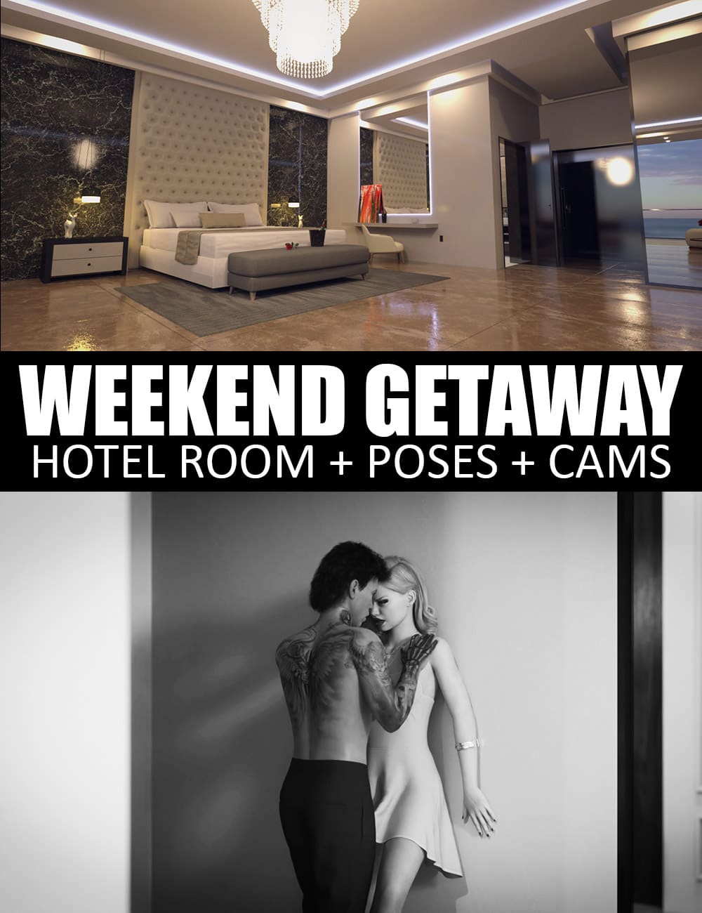 Weekend Getaway Hotel Room and Poses_DAZ3D下载站