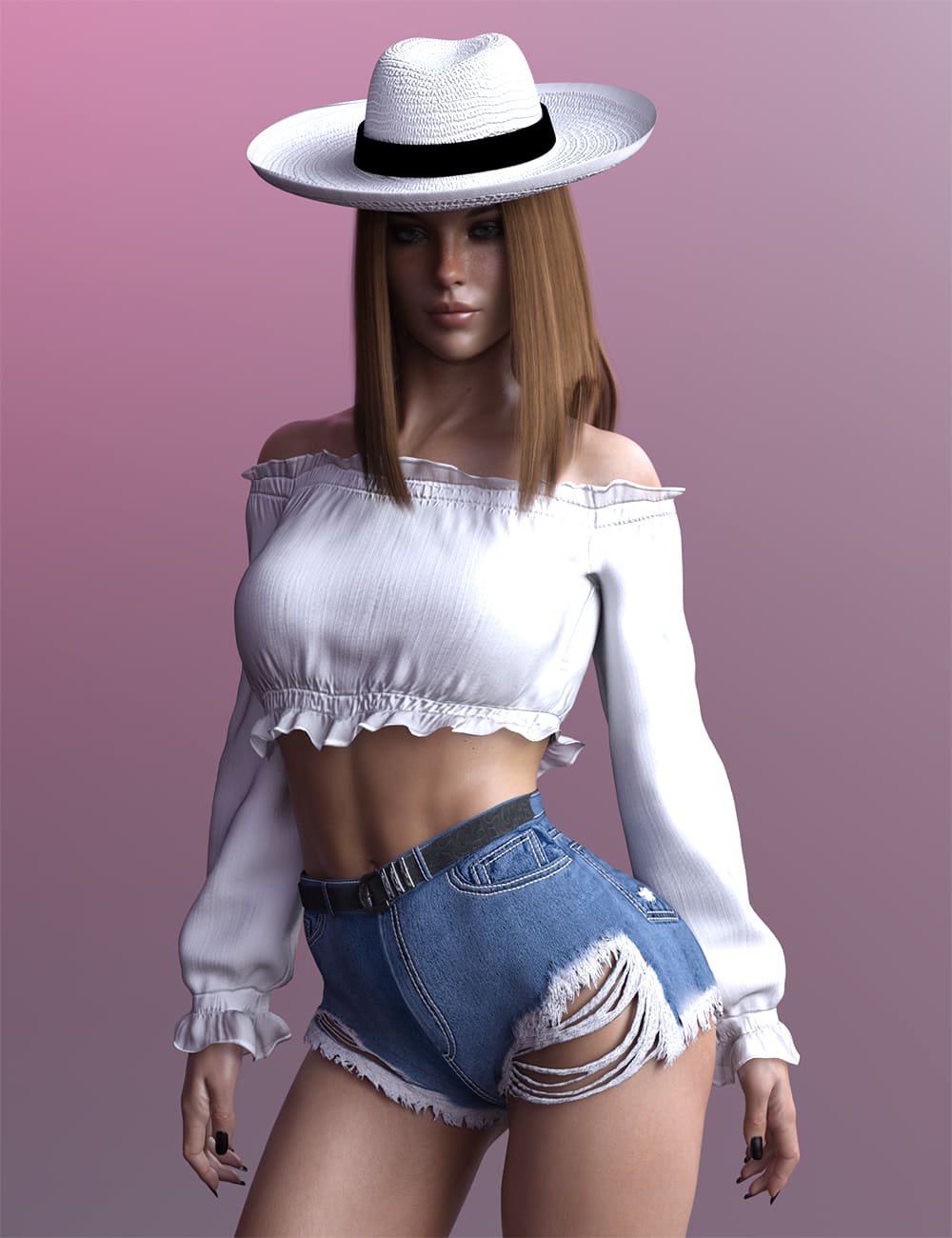 X-Fashion Foxy Lady Outfit for Genesis 8 and 8.1 Females_DAZ3D下载站