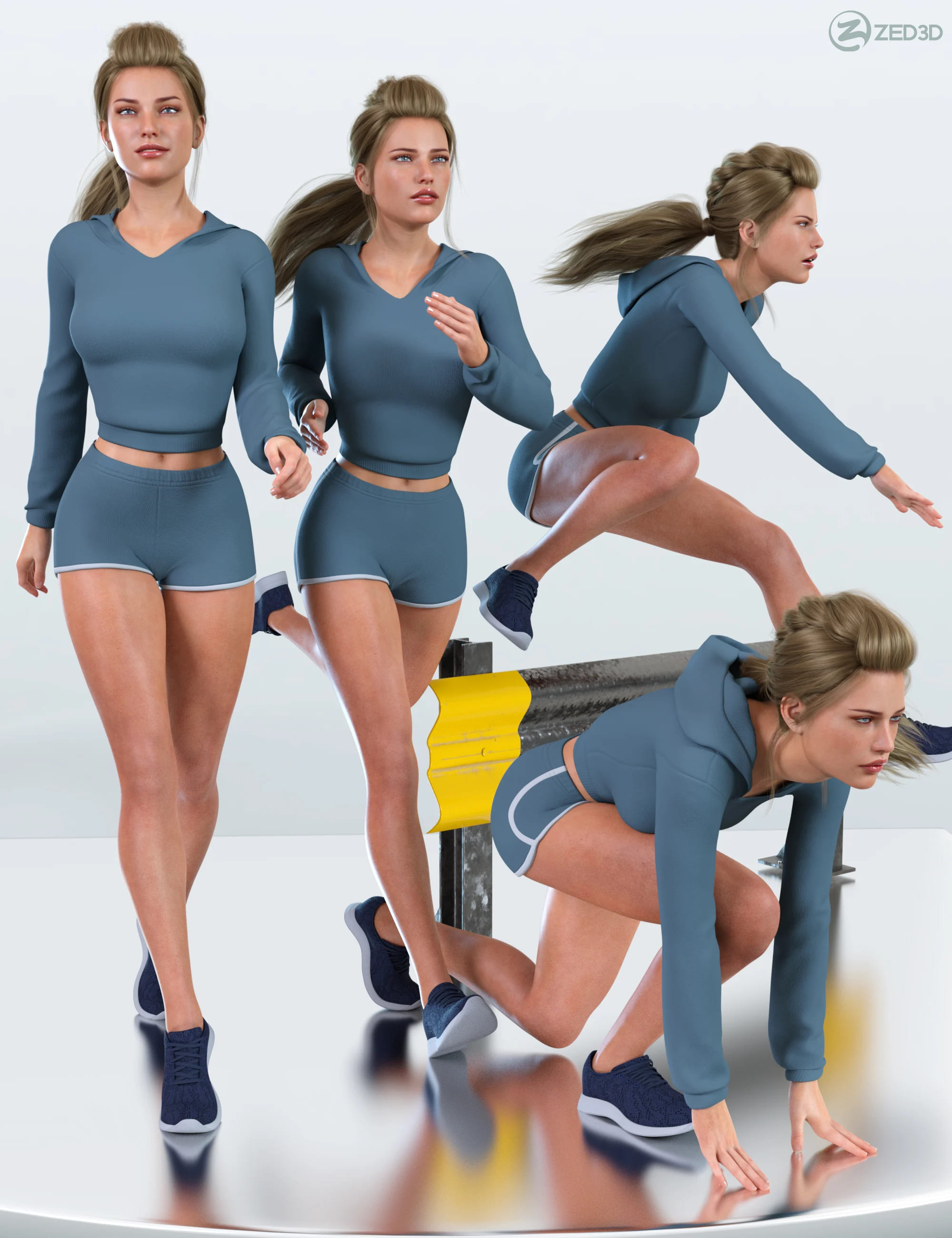 Z Walking, Running, Jumping, and Landing Utility Collection for Genesis 8 and 8.1 Female_DAZ3D下载站