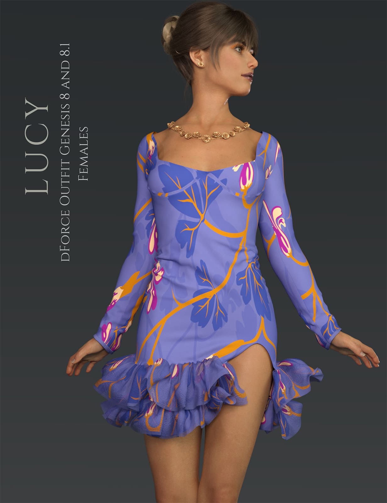 dForce Lucy Outfit for Genesis 8 & 8.1 Females_DAZ3D下载站