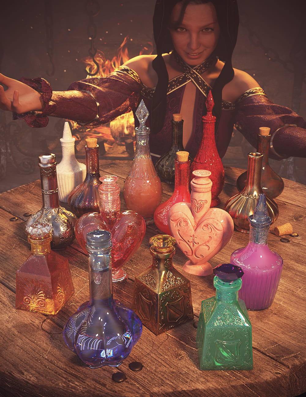 Magical Potions and Bottles_DAZ3D下载站