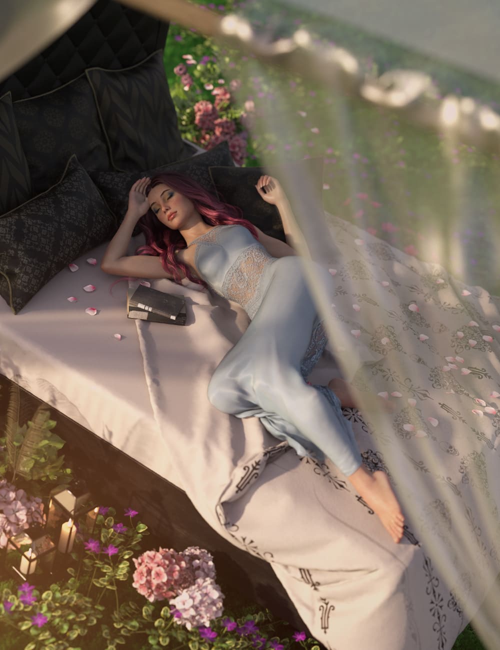 Sleeping Beauty Pose Set for Genesis 8.1 Female_DAZ3D下载站