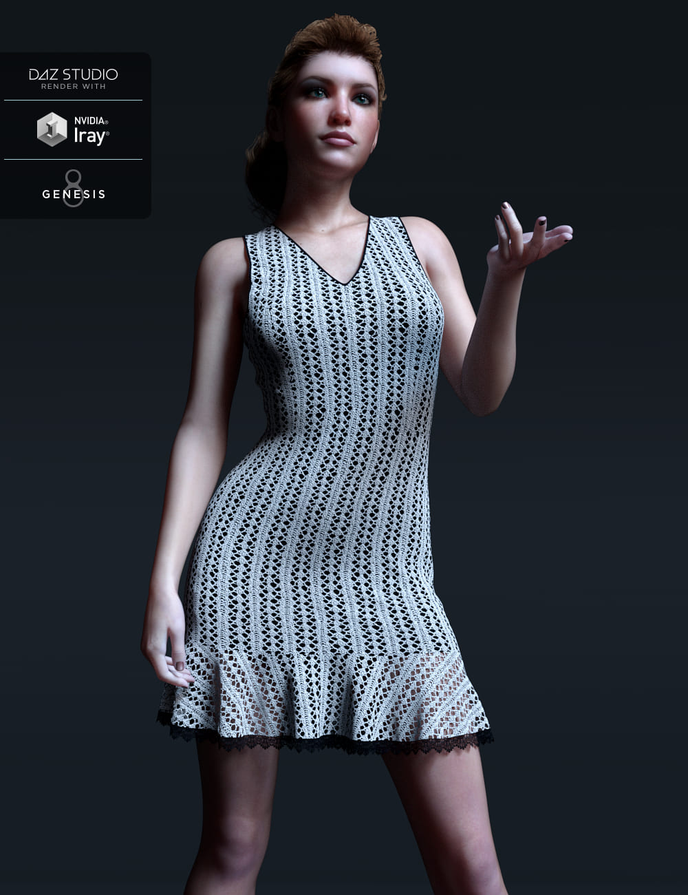 dForce Candyfloss Crochet Dress for Genesis 8 Female(s)_DAZ3D下载站