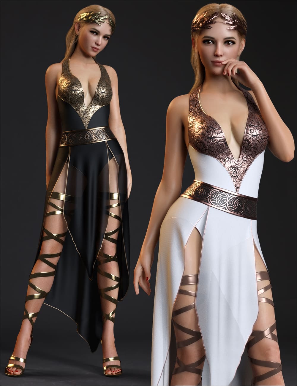 dForce Greek Princess Outfit Set for Genesis 8 and 8.1 Females_DAZ3DDL