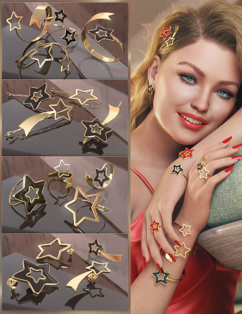 VRV Stella Jewelry for Genesis 8 and 8.1 Females_DAZ3D下载站