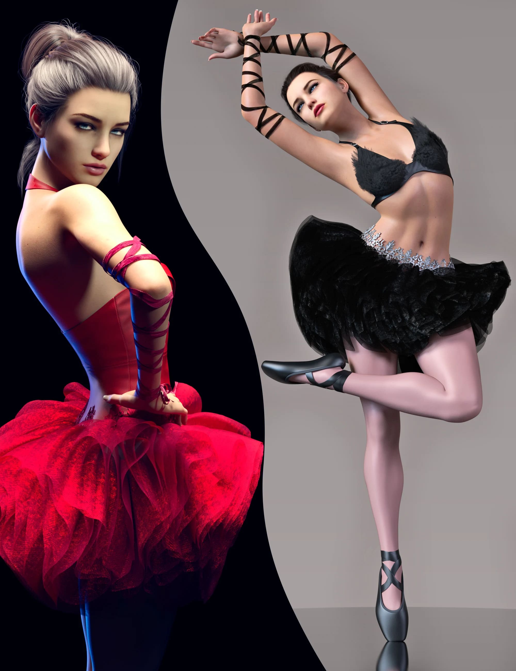Z Ballerina Beauty Shape and Pose Mega Set Genesis 8 and 8.1_DAZ3D下载站