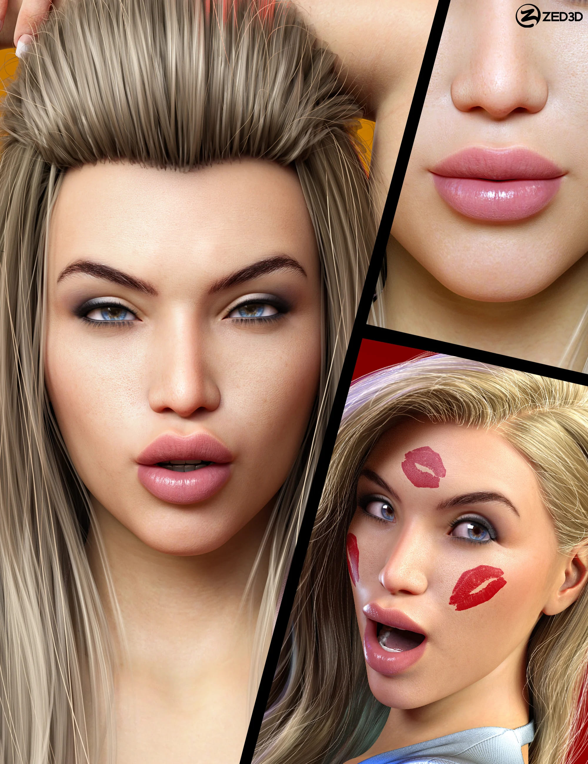 Z Kissable Lip Shapes and Expressions for Genesis 8.1_DAZ3D下载站