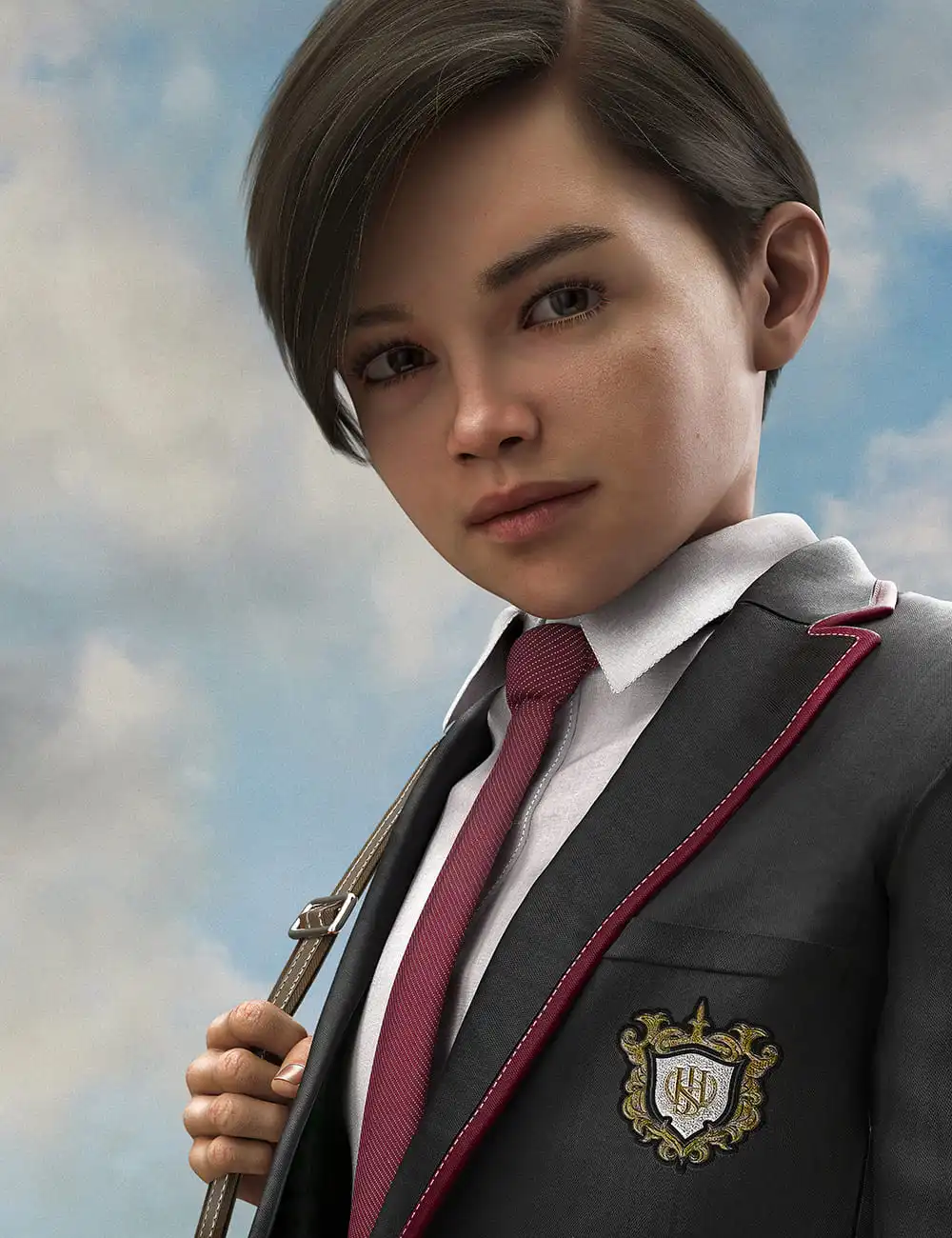 AJC Japan’s Modern High School Uniform for Genesis 8 Males_DAZ3D下载站