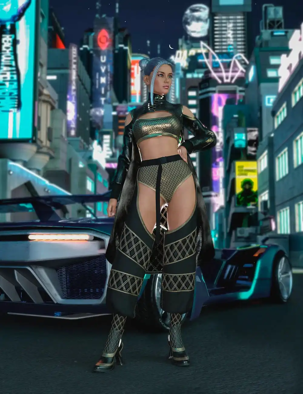 Cyber Killer W dForce Outfit for Genesis 8.1 Female_DAZ3DDL