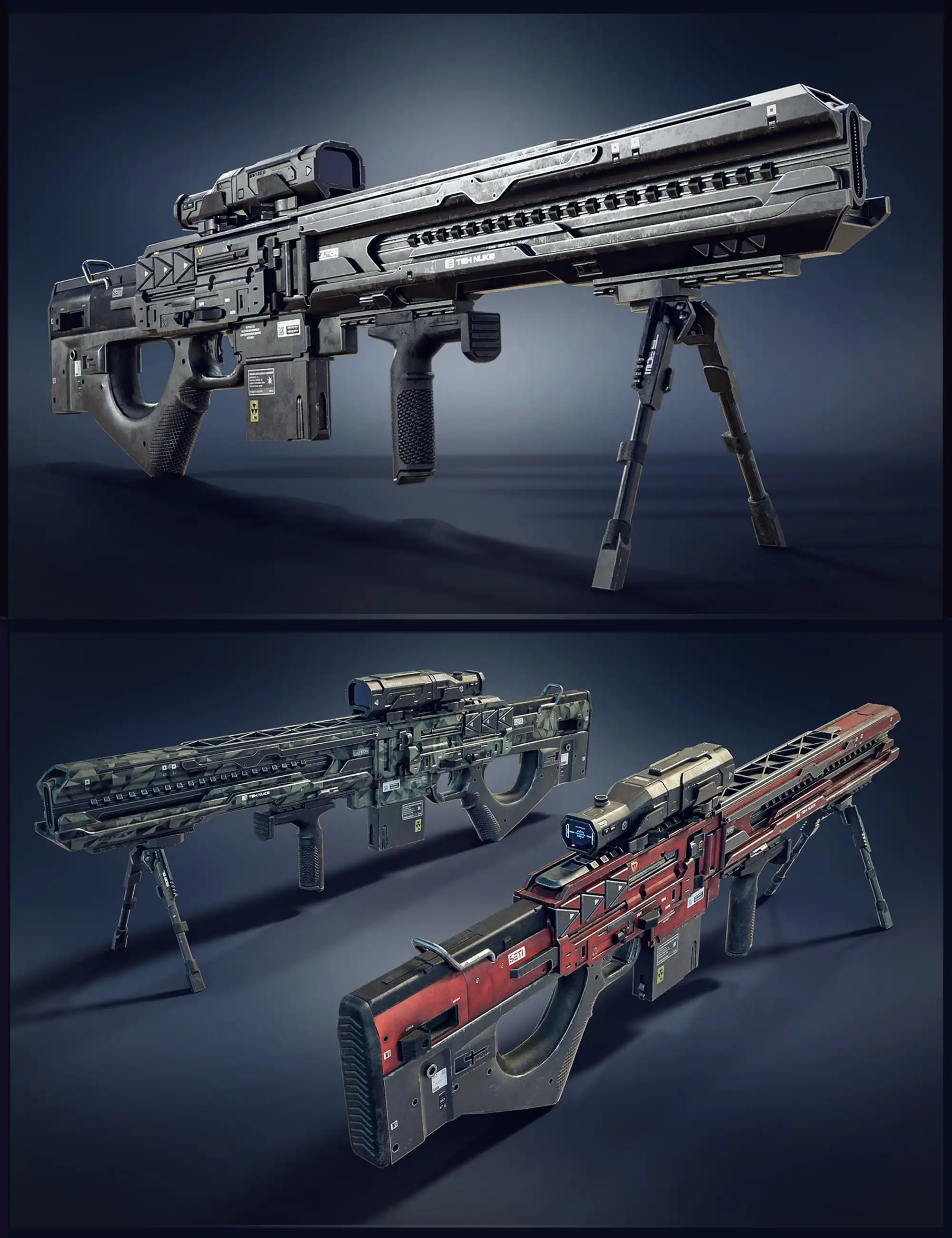 Cyberpunk Droid Sniper Rifle_DAZ3D下载站