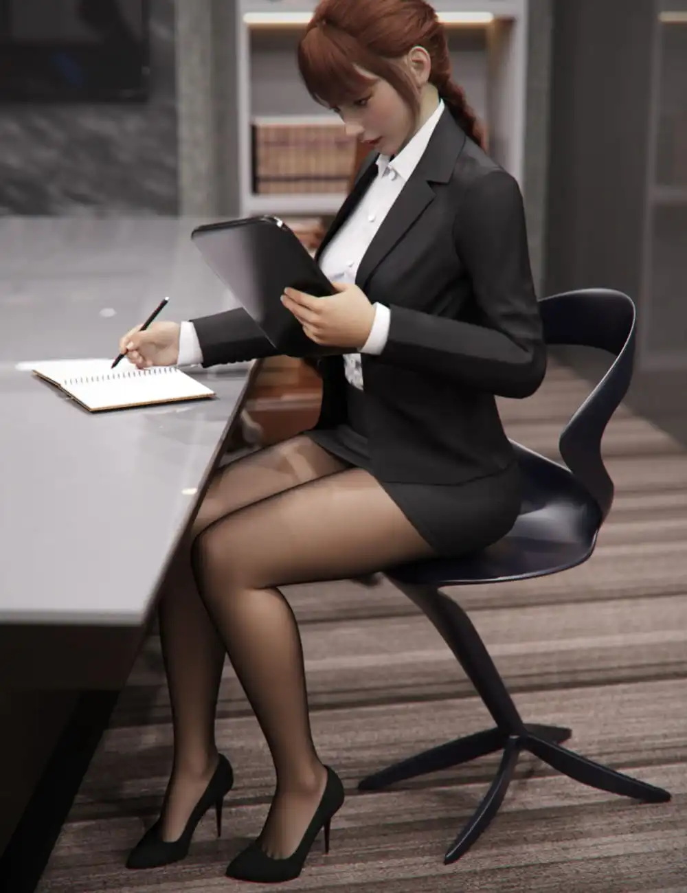 dForce Office Lady Suit for Genesis 8 and 8.1 Females_DAZ3D下载站