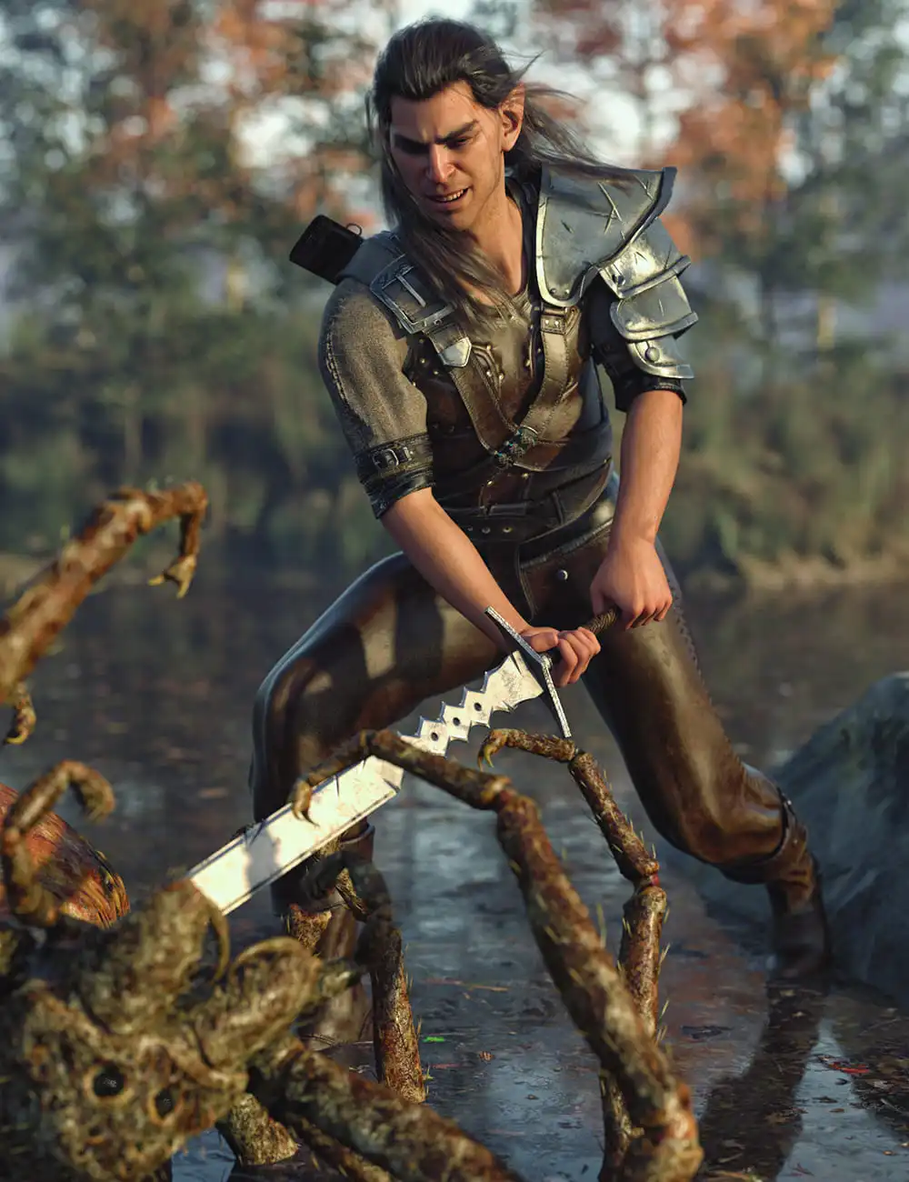Elf Warrior Outfit Genesis 8 and 8.1 Males_DAZ3DDL