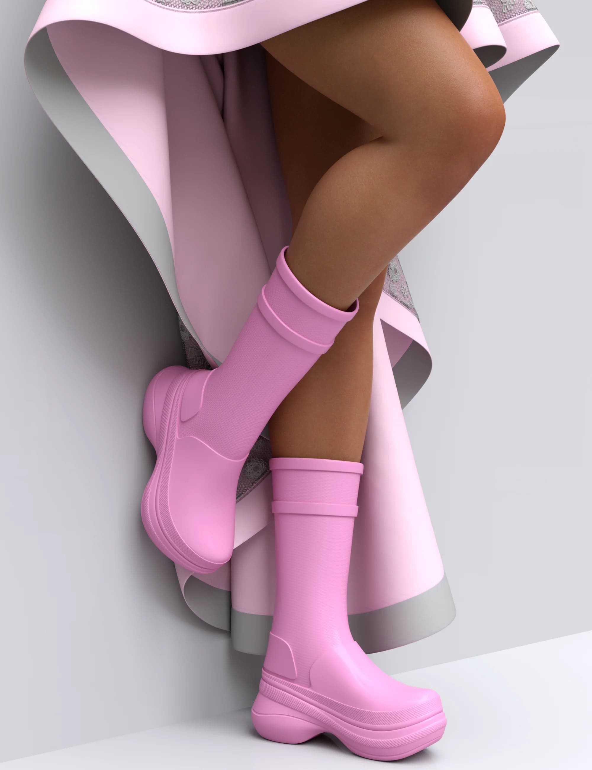 HL Rubber Boots for Genesis 8 and 8.1 Female_DAZ3D下载站