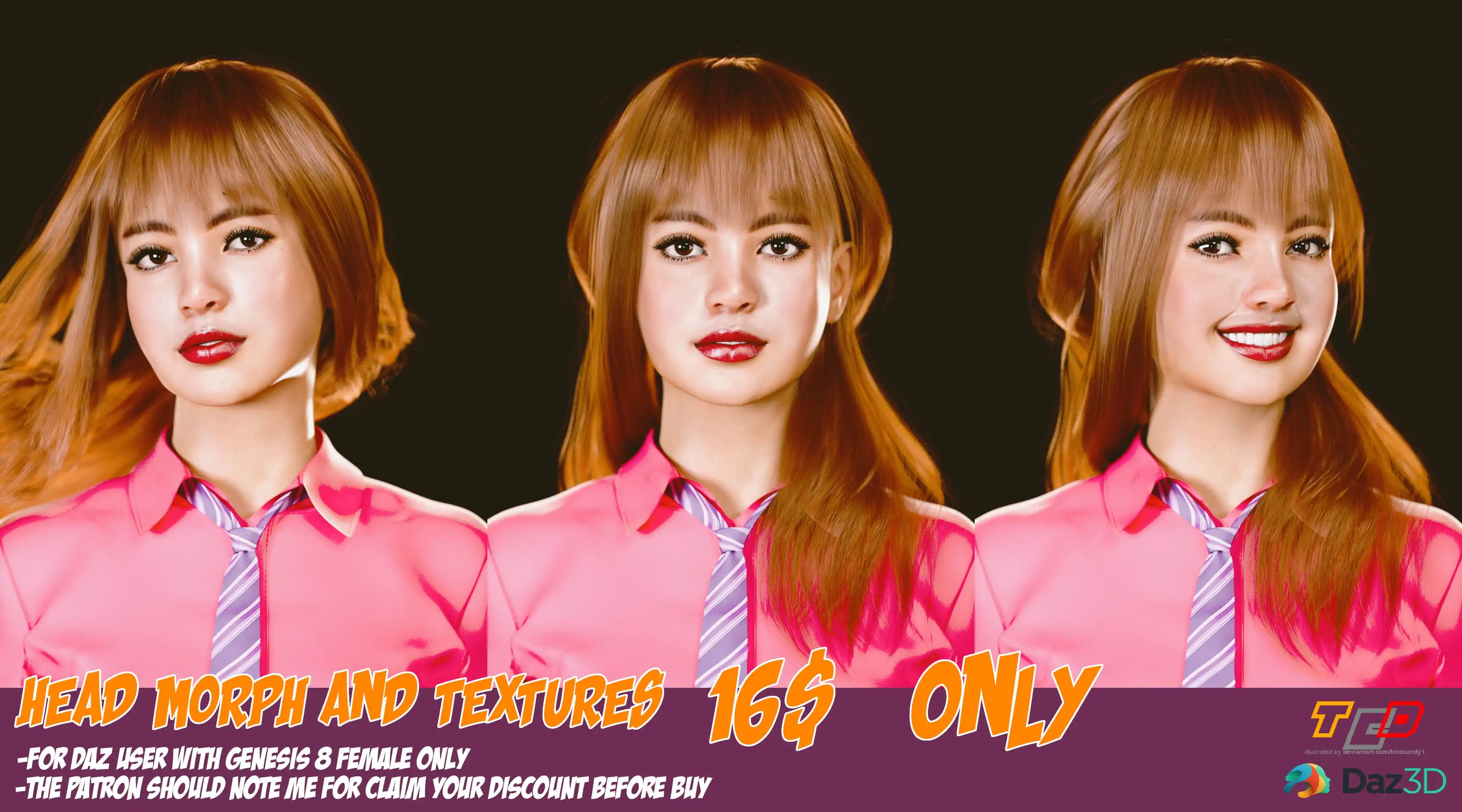 Lalisa M head morph_DAZ3D下载站