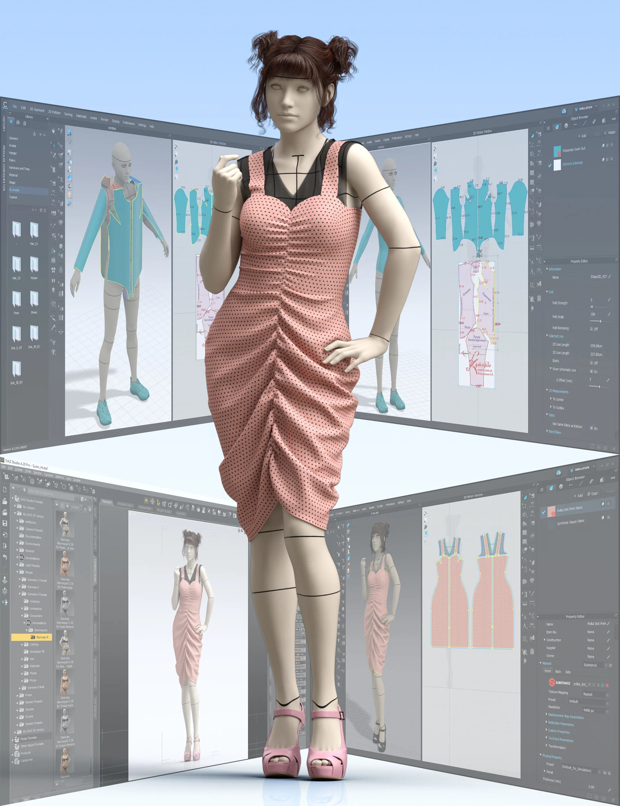 Runway Mannequin Shape for Clothes Creation and Demonstration for Genesis 8 Female_DAZ3D下载站