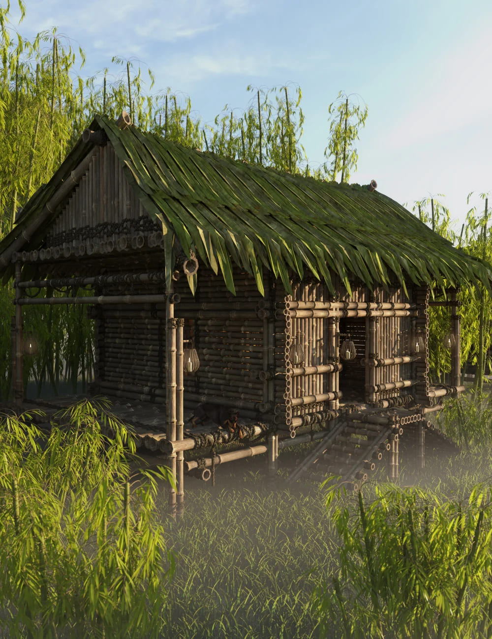 Bamboo Houses 1_DAZ3D下载站