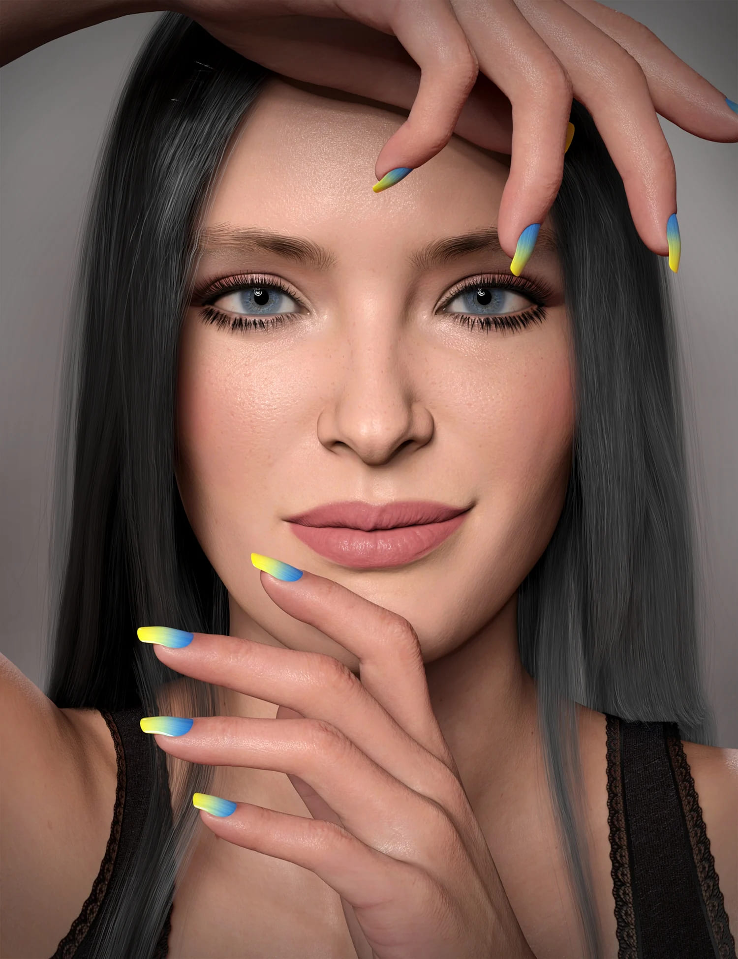 Blue Sky Nails for Genesis 8 and 8.1 Female_DAZ3DDL