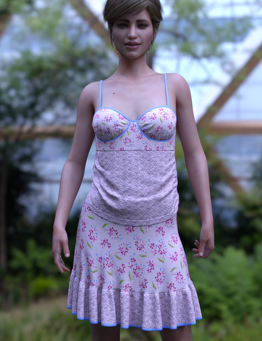 dForce Fleur Farouche Outfit for Genesis 8 and 8.1 Females_DAZ3D下载站